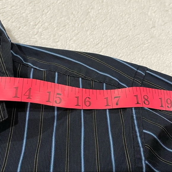 Nautica 80’s Two-Ply Cotton Button Down Shirt Men Size M Long Sleeve Striped - Picture 5 of 8
